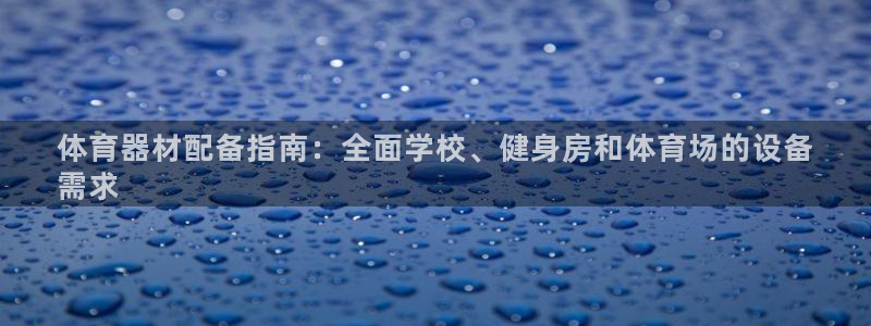 极悦娱乐负责人：体育器材配备指南：全面学校、健身房和