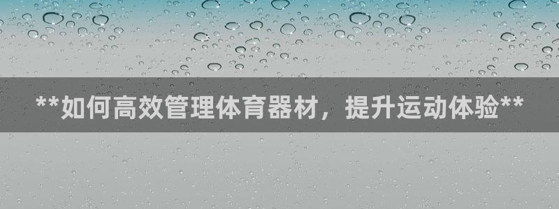 极悦平台注册官网：**如何高效管理体育器材，提升运动