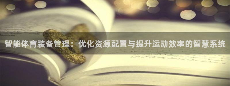 极悦平台是正规平台吗安全吗：智能体育装备管理：优化资